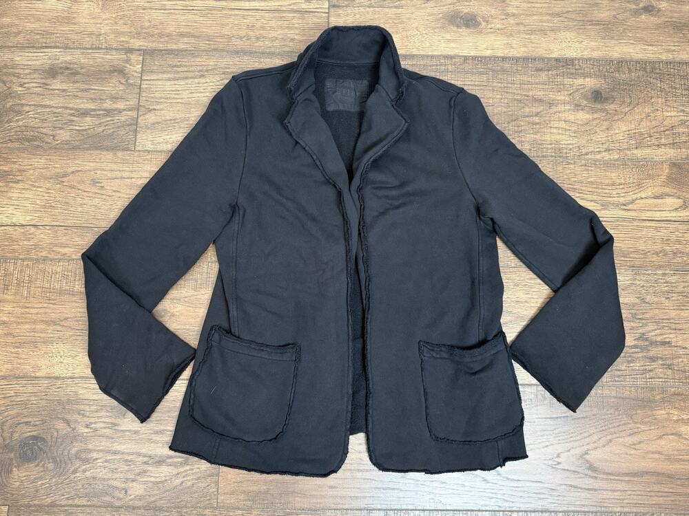 Frank & Eileen Women’s Dublin Triple Terry Sweatshirt Blazer Cotton Black Sz M